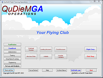 Image of GA Operations screen